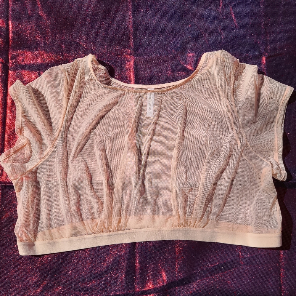 Torrid Curve Peach Nude Mesh Crop Top 4x